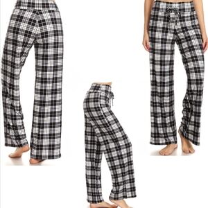 Black and White Plaid Lounge Pant